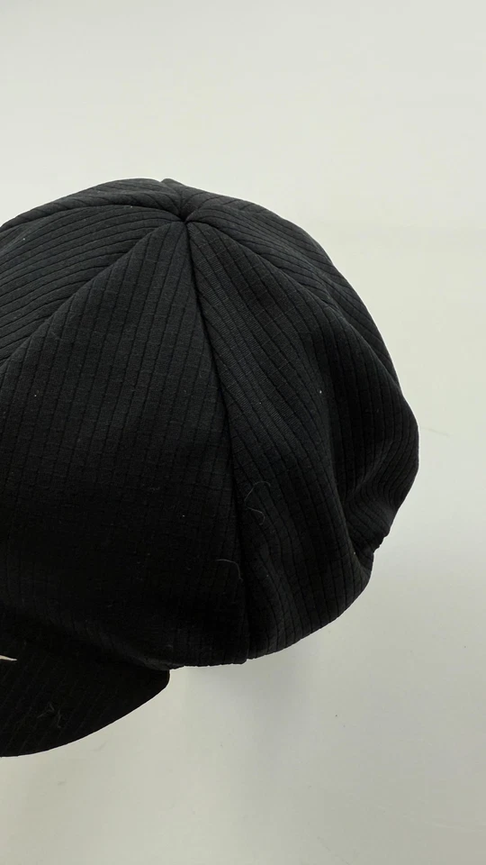 Vintage Nike Hat Cap Fitted One Size Black Ribbed Knit Made In Italy Cycling - Image 4 of 4