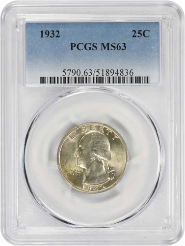 1932 Washington Silver Quarter MS63 PCGS