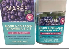 Maree Biotin & Collagen Vitamins A-B-C-E, 60,000 MCG, Blueberry Flavor Exp3/2026