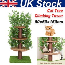 Multilevel Cat Tree Scratching Post with Leaves Climbing Tower Activity Centre