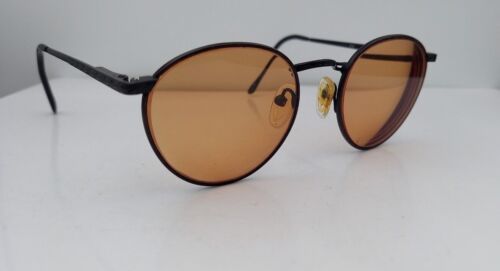Vintage Classics 63 Sonnenbrille schwarz braun rund Metall NUR RAHMEN - Bild 1 von 4