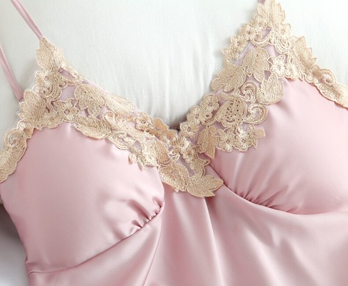 Women Pajamas Silk Satin Lace 5PCS Set Lingerie Sleepwear Babydoll Nightwear Pj - Picture 19 of 25
