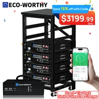 Deals on 4-Pack ECO-WORTHY 20.48kWh 48V 100AH LiFePO4 Lithium Battery