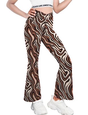 Girls Flare Legging High Waisted V Bell Bottoms With Pockets for Girls 13-14 Yrs