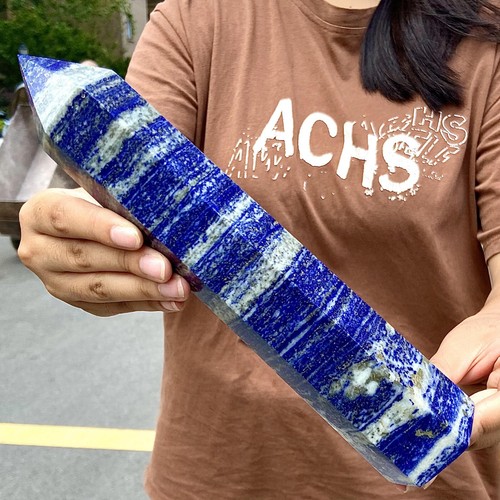 2.39LB Natural Lapis lazuli quartz Hexagonal point Column quartz Reiki Stone - 第 7/12 張圖片