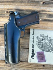 Vintage Alfonsos Plain Black Lined Holster For 5" Colt 45 1911 Threepersons TS,