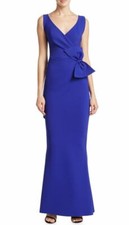 NWT Chiara Boni Column Gown Inchiostro Blue 14 1090  In Original Packaging 
