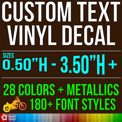 Custom Vinyl Lettering Text Decal Window Sticker Motorcycle Car Truck ...