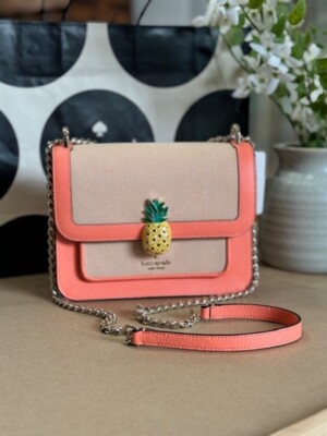 Kate Spade Remi Pineapple Colada Flap Chain Crossbody - Melon Ball