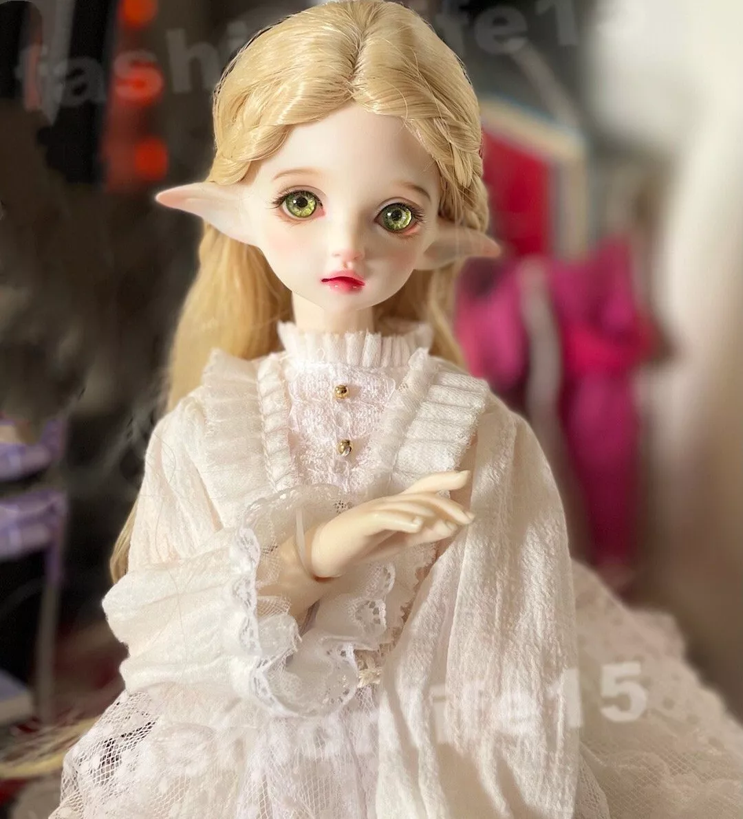 1 4 BJD Doll F Girl Elf Ears resin free eyes with face make up eBay