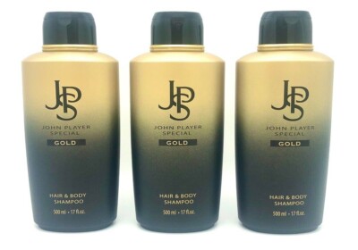   John Player Special JPS Gold 3 x 500 ml Hair & Body Shampoo Duschgel  