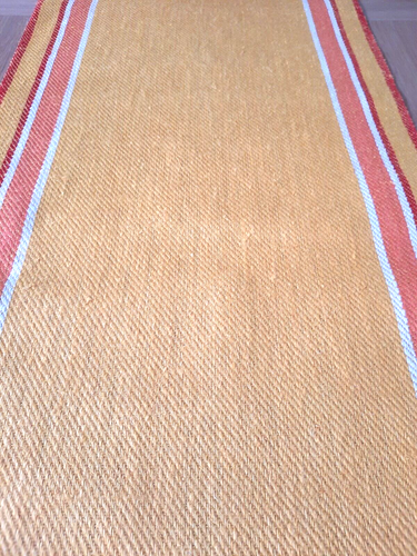 Swedish orange hessian table runner 146cm - Picture 6 of 9
