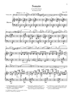 Gabriel Fauré Cello Sonata No. 1 in D minor, Op. 109 Cello and Piano