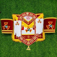 NEW EMBROIDERED MASONIC ROYAL ARCH PHP APRON WITH COLLAR AND CUFFS JEWEL-HSE