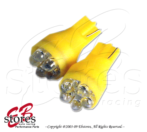 Set of 2pcs Amber Stop Light 5 LED Light Bulbs 921 - T15 Wedge 1 Pair - Picture 1 of 1