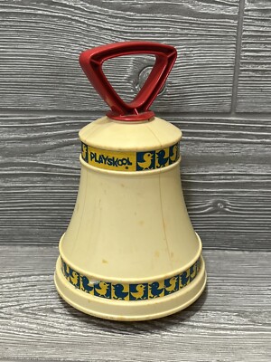Vintage Roly Poly Baby Toy Bell by Playskool Retro Nursery Decor 7.5 Inches