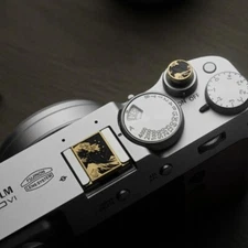 Maple Leaf Brass Hot Shoe Cover Shutter Button For Leica Sony Canon Nikon Fuji