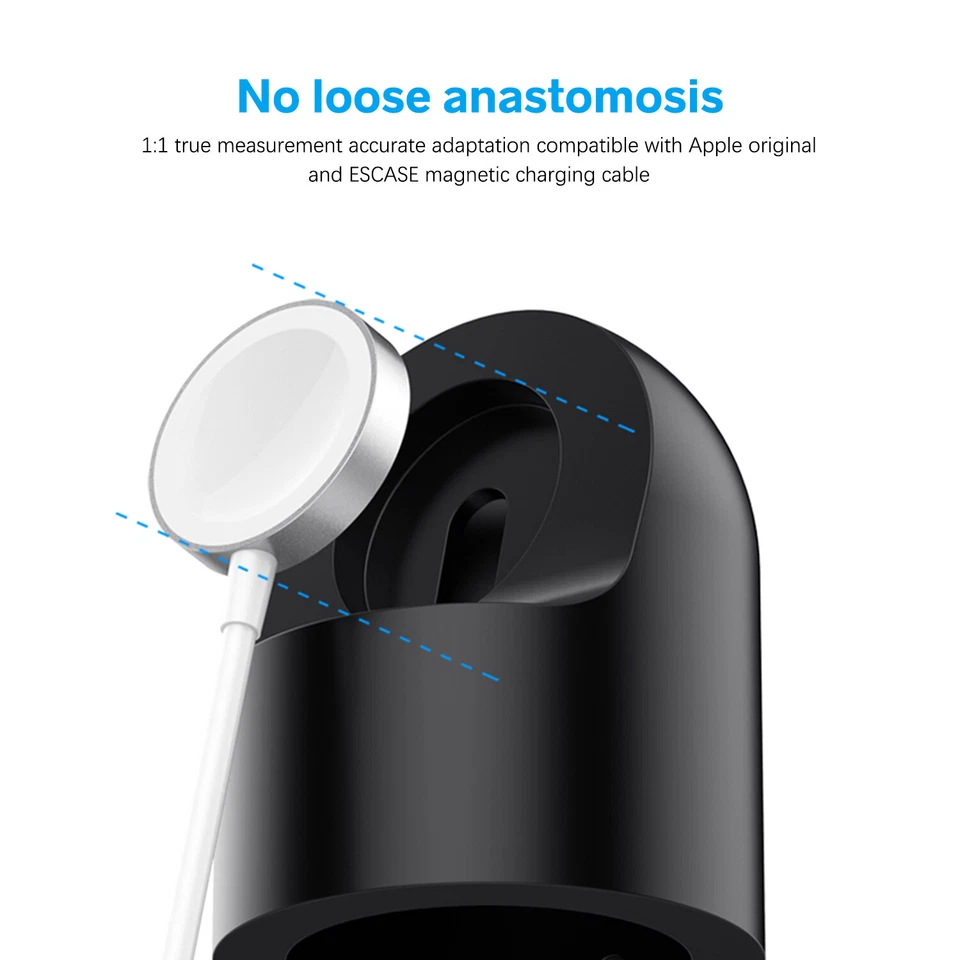 Soporte de base de carga de cargador de silicona para Apple Watch Series 7 6 5 4321 SE Foto 4 de 4