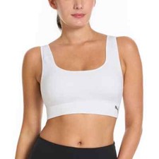 NEW Puma Women's M 2 Pack Seamless Sports Bra Square Neck White/ Purple