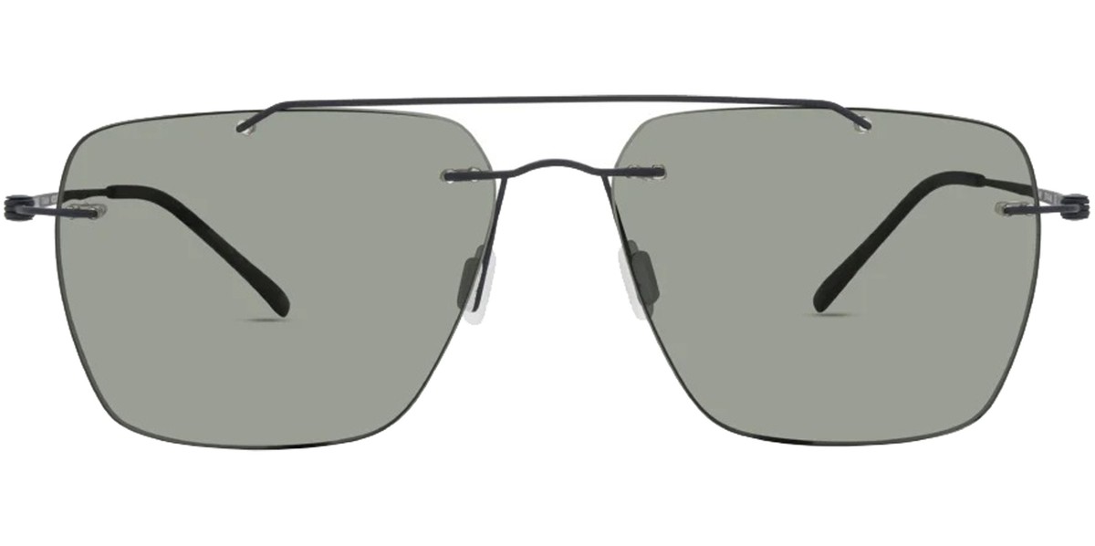 Modo Men's Polarized Fine Titanium Rimless Navigator Sunglasses
