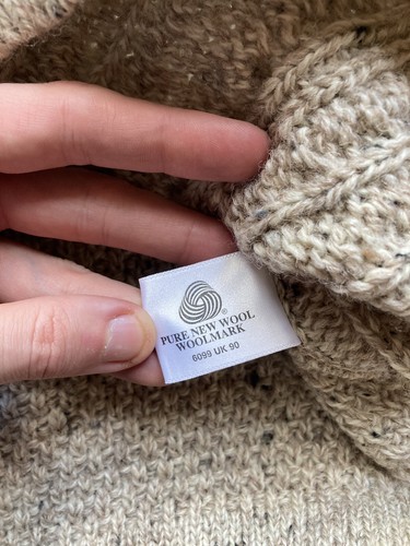 Highland Home Industries Fischerpullover mit Zopfmuster Größe Small Wolle Schottland - Bild 8 von 11