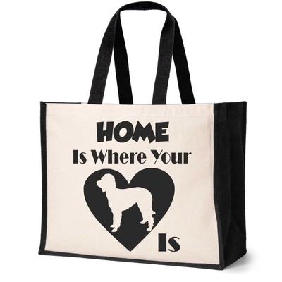 Home Is Where The Labradoodle Is Tragetasche Hundeliebhaber Damen Canvas Shopper
