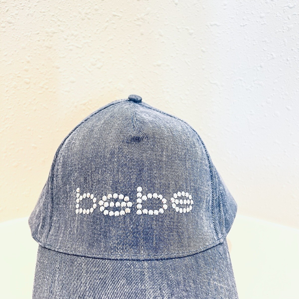 BEBE Rhinestud Logo Blue Washed Denim Women display picture 3