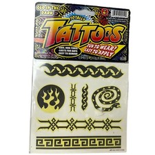 Ja-Ru Glow in the Dark Temporary Tattoos Waterproof Tribal Skulls