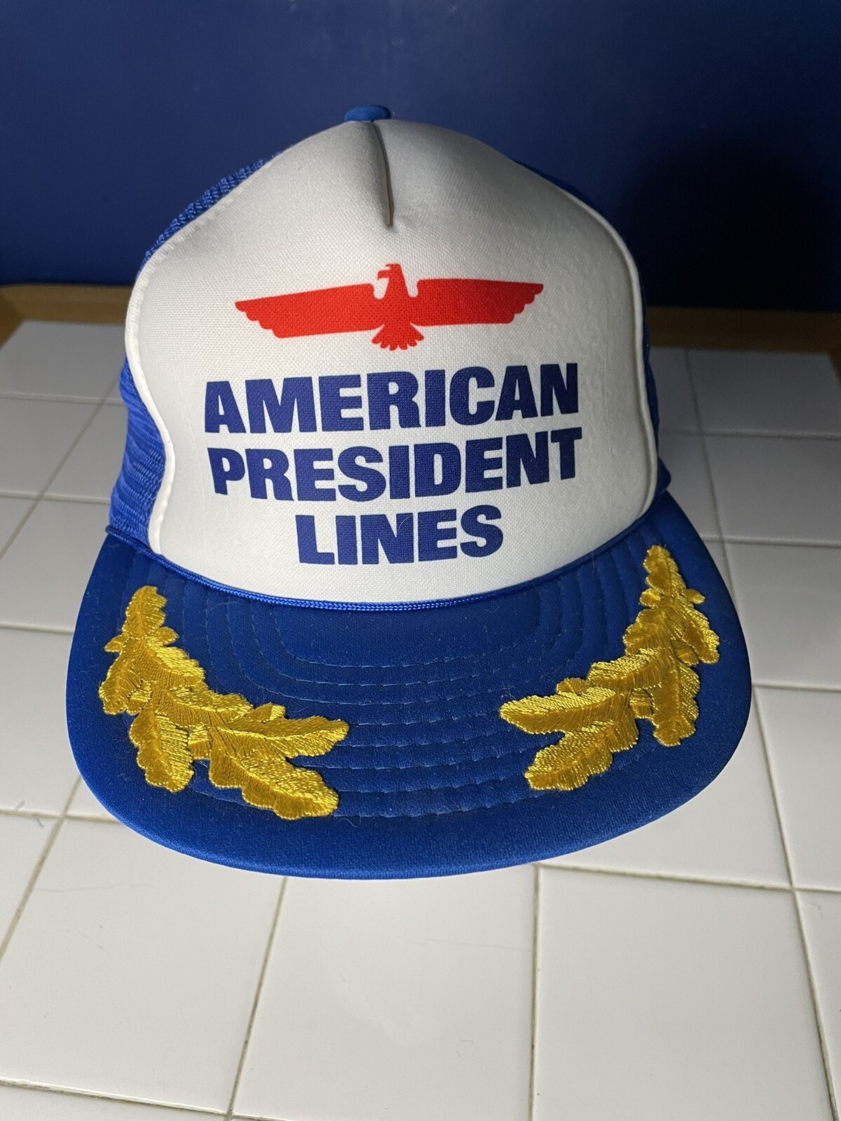 APL Cappello camionista vintage AMERICANO President Lines spedizione marittima RARO anni 80