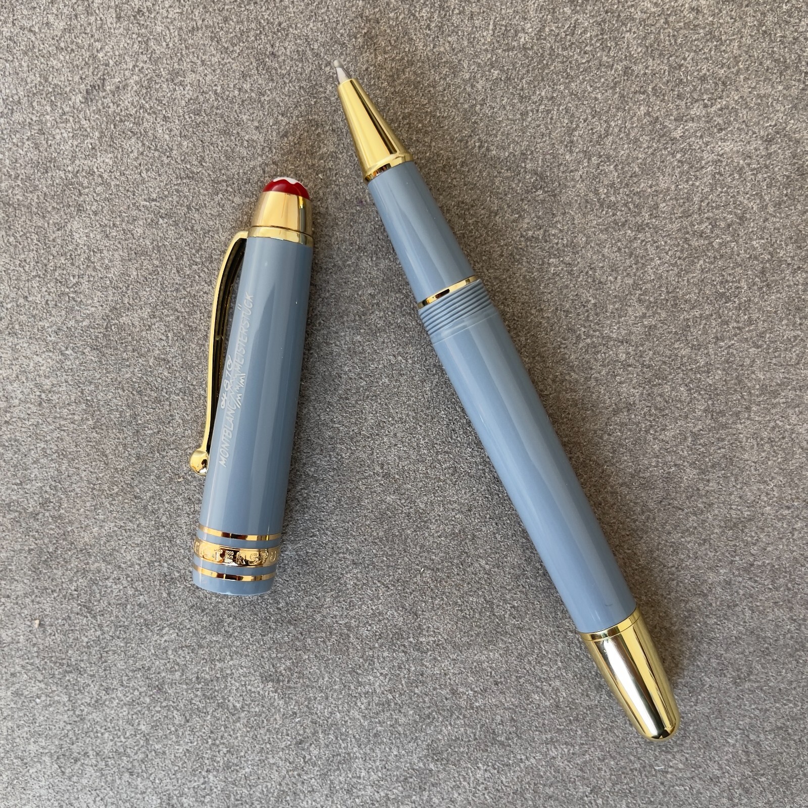 Deluxe Centenary Resin Series Blue - Gold Color 0.7mm Rollerball Pen No Box