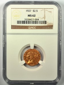 Details About 1927 Indian Head 25 Gold Quarter Eagle Us Coin Ms62 Ngc