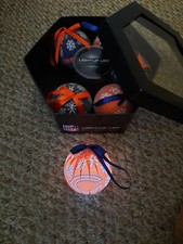 NFL Chicago Bears Light Up LED Ball Ornaments Set of 6 with Ribbon