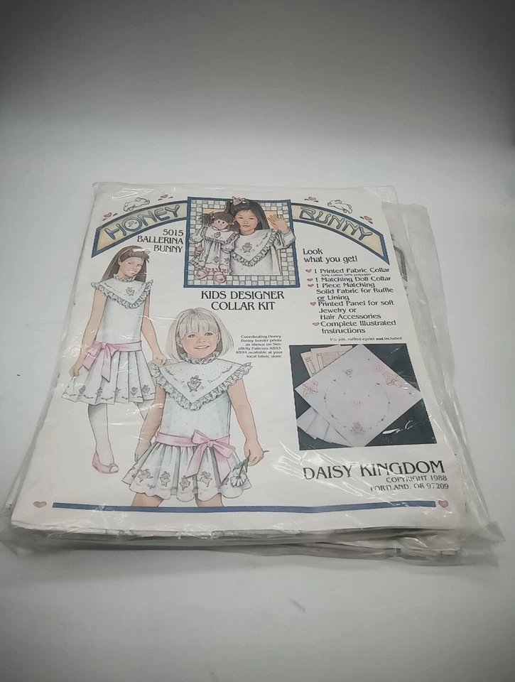 Vtg. 1988 Daisy Kingdom Kids Designer Collar Kit Honey Bunny Lot 5016 And 5015 - Image 2 of 4