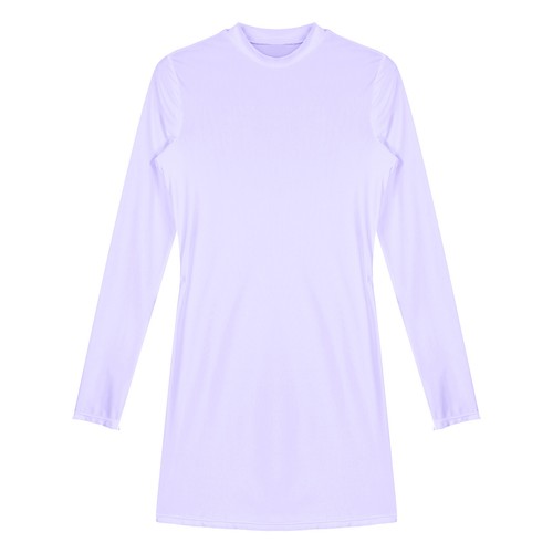 Womens Glossy Long Sleeve Bodycon Mini Dress Smooth Tight Pencil Dress Clubwear - Picture 88 of 103