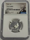 1964 NGC PF67 Cameo 90% Silver Proof Washington Quarter 25c Portrait Label