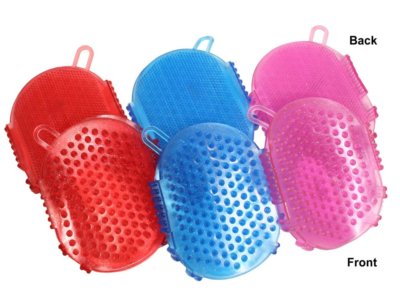 Rubber Dual Side Massage & Clean Glitter Bathing Scrub Curry Mitt for Horses