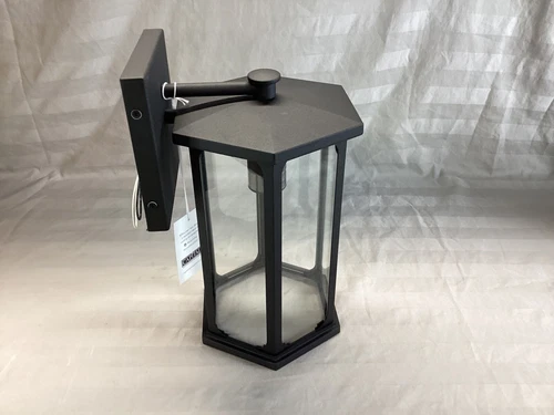 Capital Lighting Walton 1 Light Outdoor Wall Lantern Black Clear Glass 946611BK - Picture 10 of 15