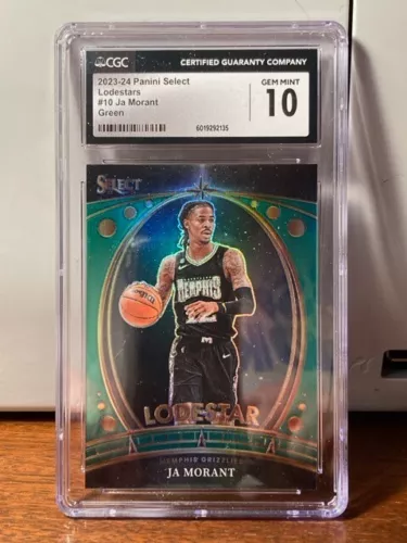 2023 JA MORANT CGC 10 LODESTARS GREEN PRIZM #10 GRIZZLIES PANINI SELECT