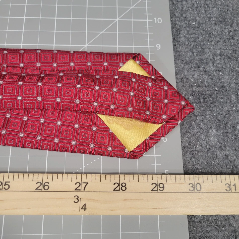 Donald J. Trump 真丝领带红色格子金条长 60 英寸领带 — 第 4/4 张图片