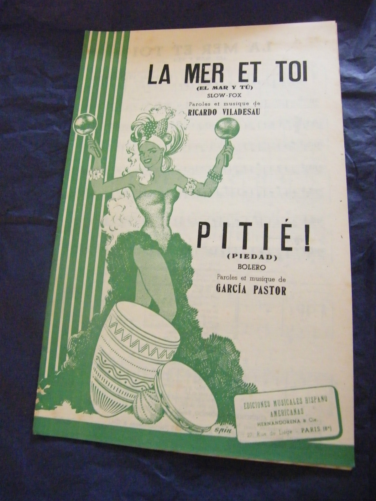 Partition La Mer Et Toi Viladesau Pitié ! Pastor 1951 Music Sheet