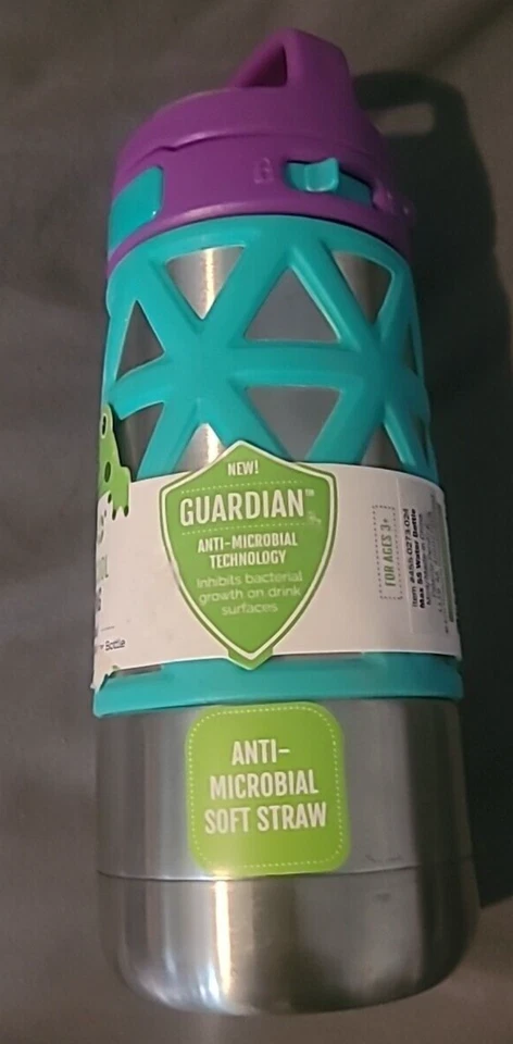Ello Super Cool sorbo 12 oz. Botella de agua aislada al vacío púrpura/verde azulado niños Foto 2 de 4