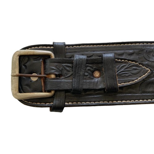 VINTAGE CUSTOM HANDMADE LEATHER MEXICO BELT HOLSTER 42 TOOLED 22 Cal RIGHT HAND - Picture 13 of 14