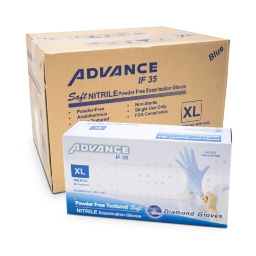 Advance Diamond Gloves Examination Nitrile Gloves Powder Free 3.5 Mil IF35 - Picture 1 of 1