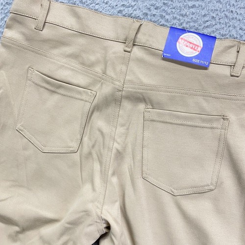 School Uniform Pants Boy 11/12 Beige 34x31 Flat Front Approved Quality Chino NEW - Picture 3 of 17