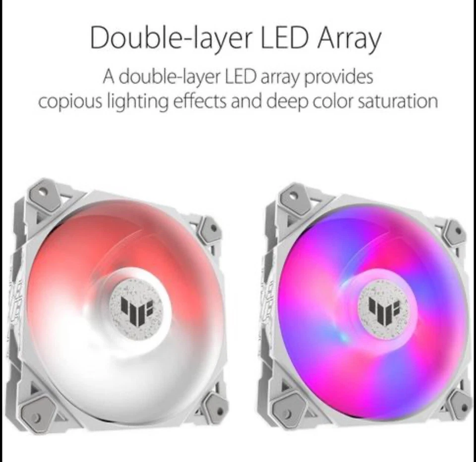 ASUS TUF Gaming TF120 ARGB White Edition Chassis Fan, 3 Pack - Image 3 of 4