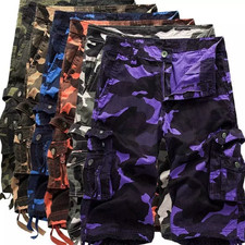 Men's Cargo Combat Shorts Casual Half Pants Army Camouflage Military Shorts