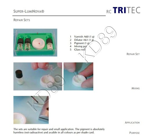 kit SuperlumiNova Tritec C9 1g luminous powder SWISS MADE - Picture 3 of 4