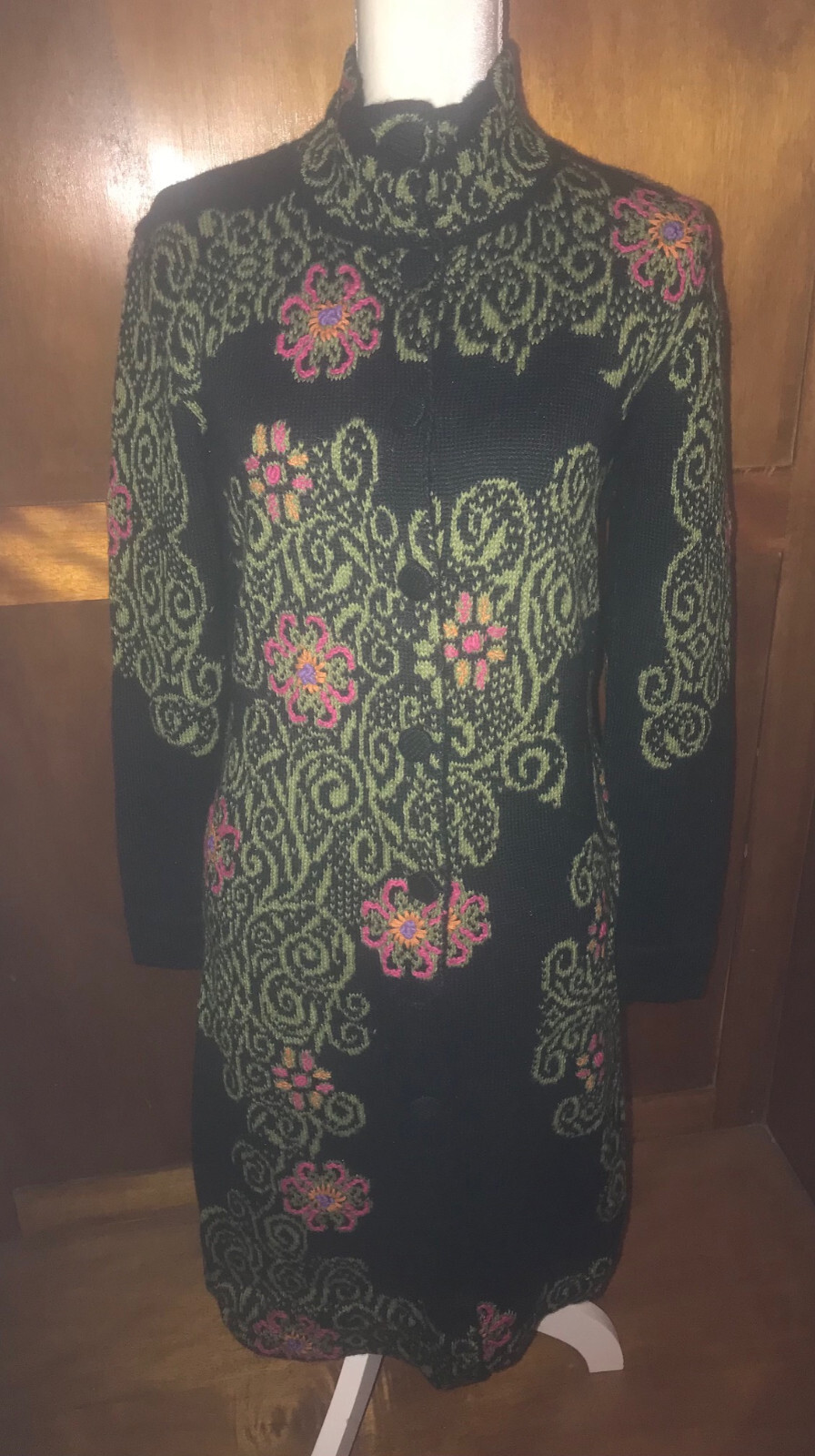 Tabask Alpaca Wool long button down Cardigan Swea… - image 1