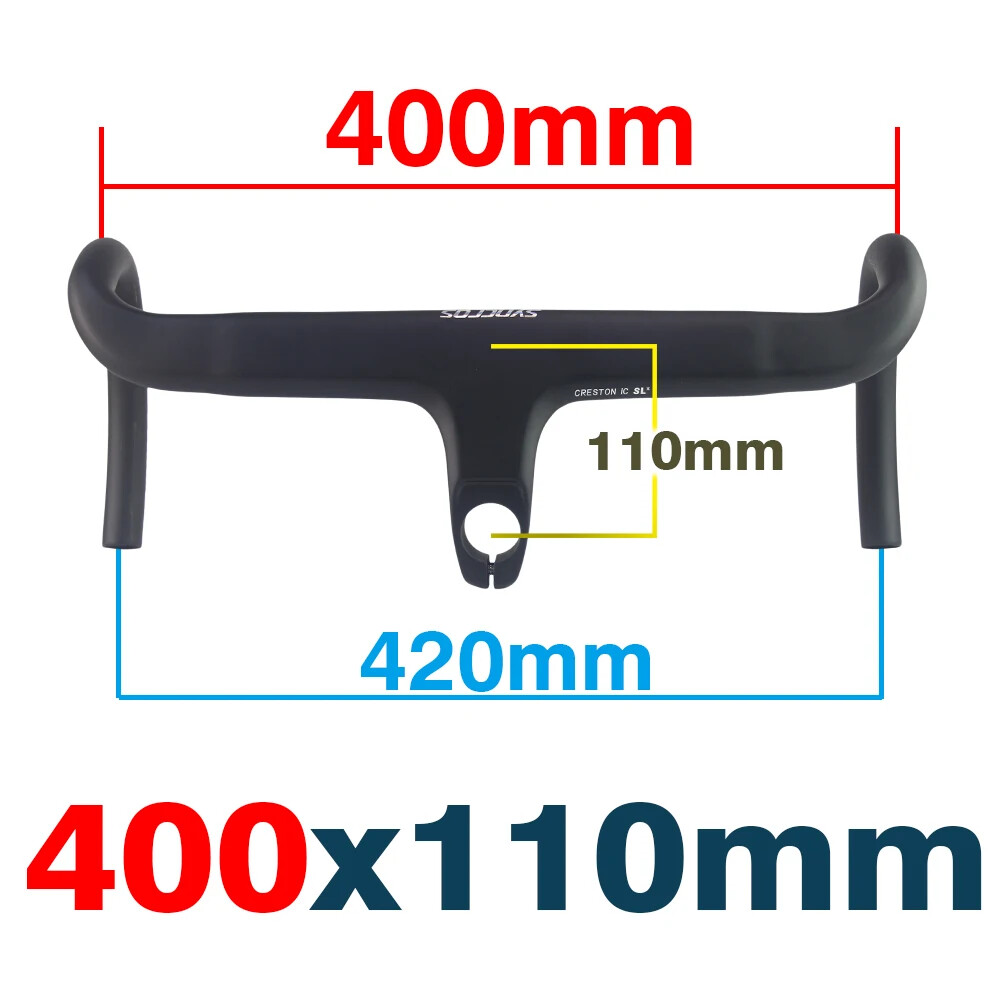 Carbon Road Bike Handlebar Internal Cable Integrated Drop Bar with Spacers