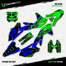 Blue & Green Slick Racing Graphics Kit fits 17-20 Kawasaki KXF250 Kxf 250 Decals